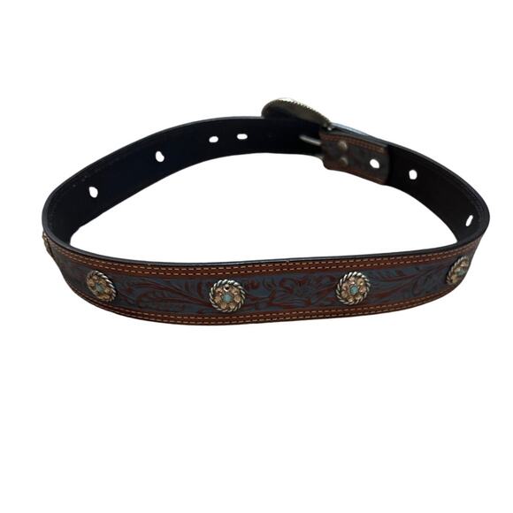 Nocona Belt Womens Embellished Tooled Leather Belt Size Small - Picture 2 of 7